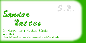 sandor mattes business card